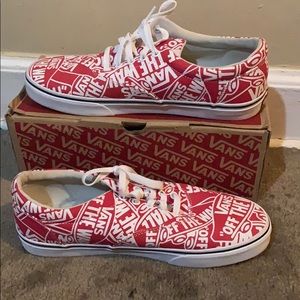 Red and White vans low